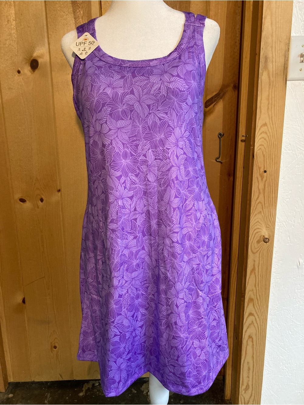 ZeroXposur S Lilac Floral-Leaf Sleeveless Midi Dress